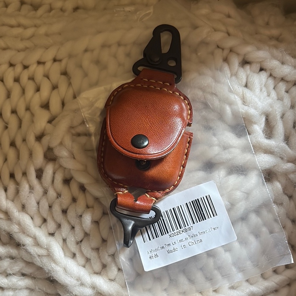 Brown Leather Air Pods Case